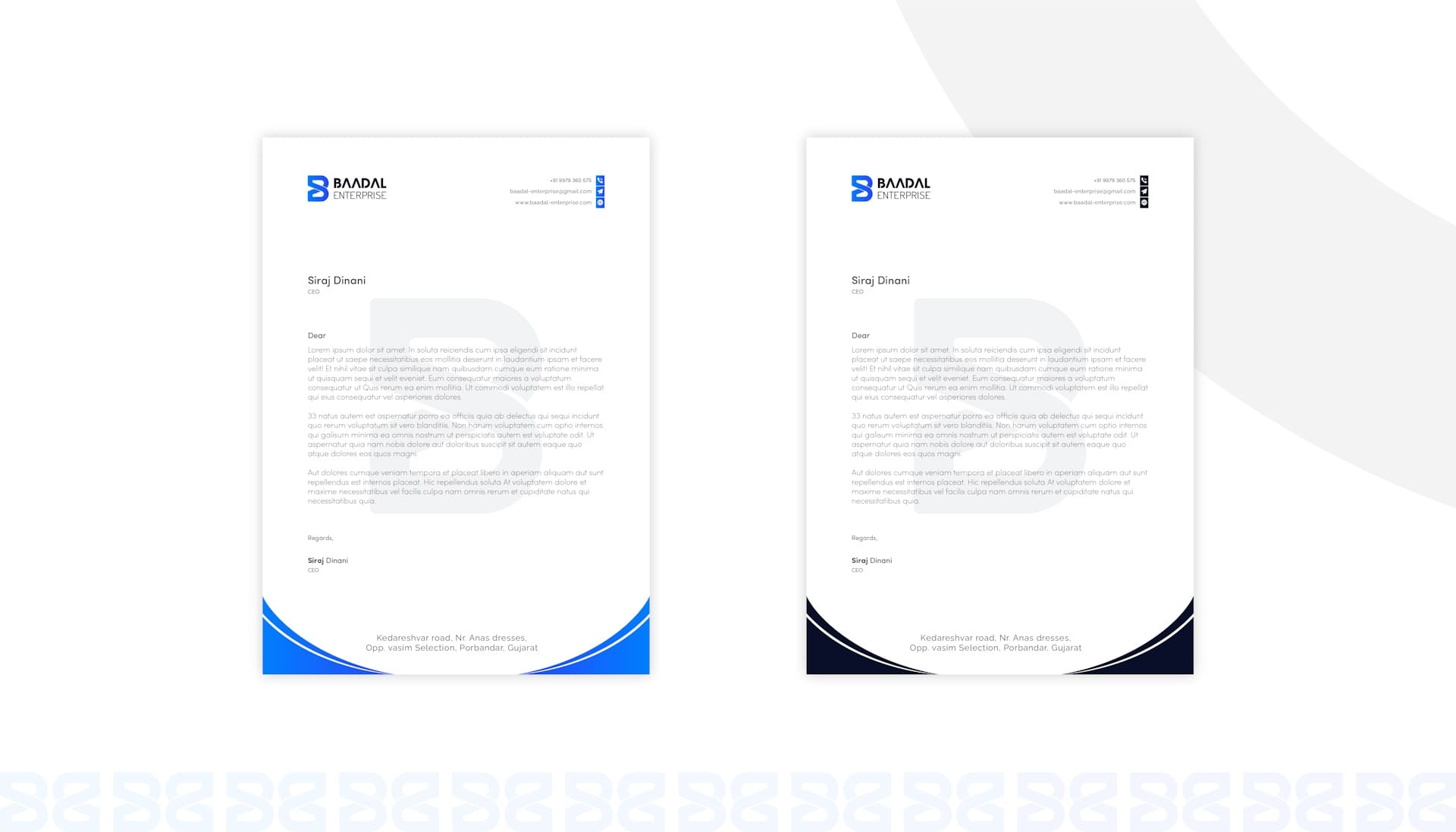 Baadal Enterprise Envelope Design