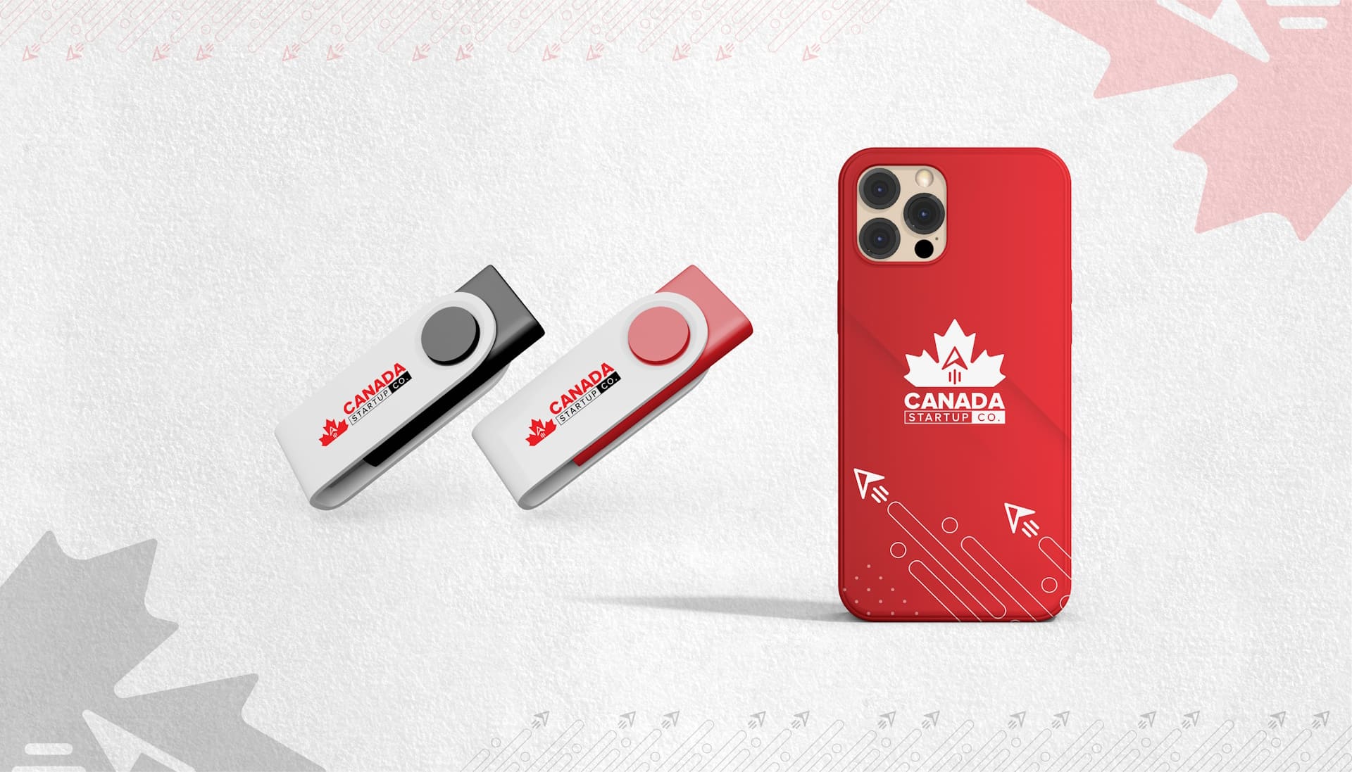 Canada Startup Co Pen Drive and Mobile Cover Design
