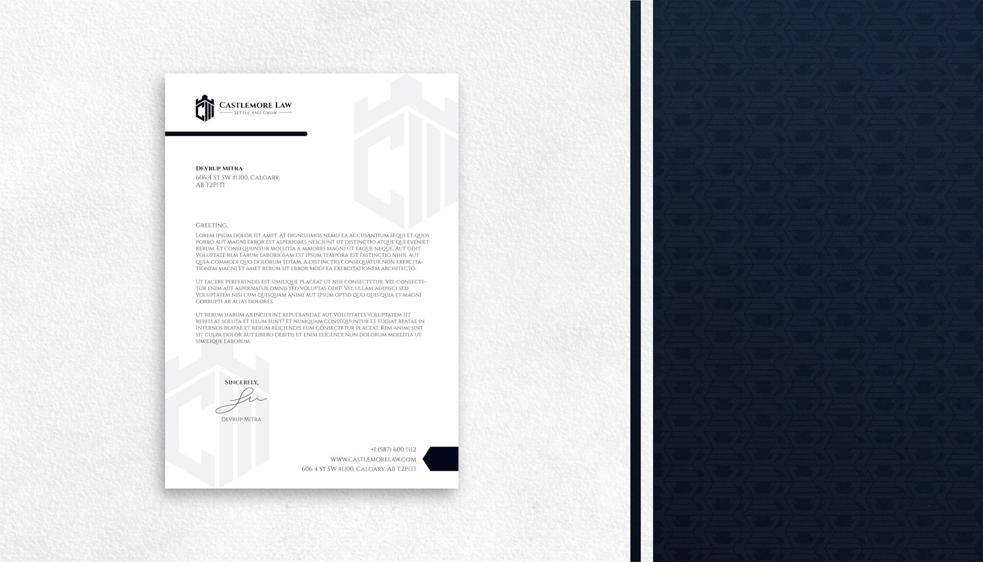 Castlemore Law Envelope Paper with Watermark