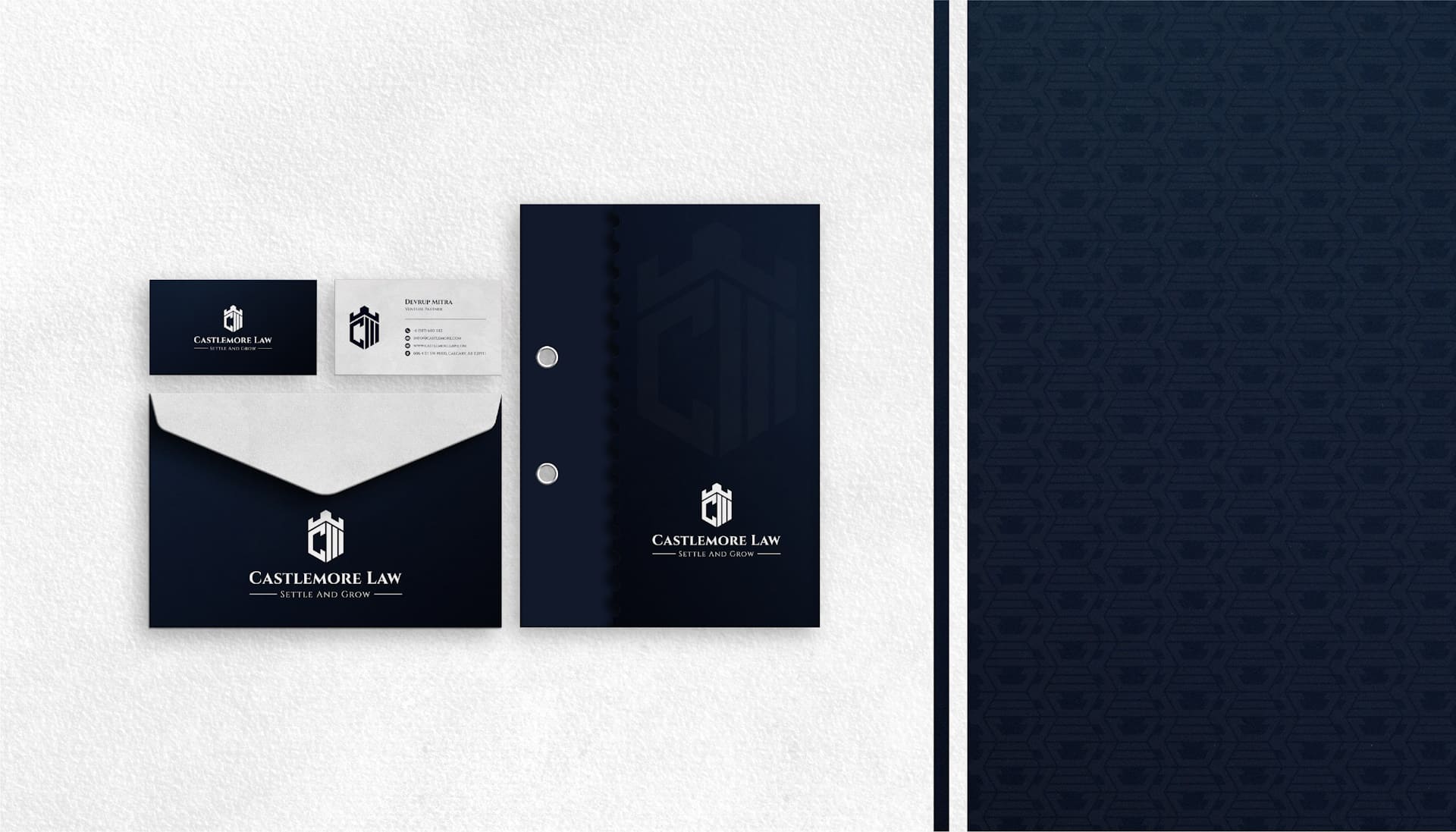 Castlemore Law Visiting Card & Envelope Design