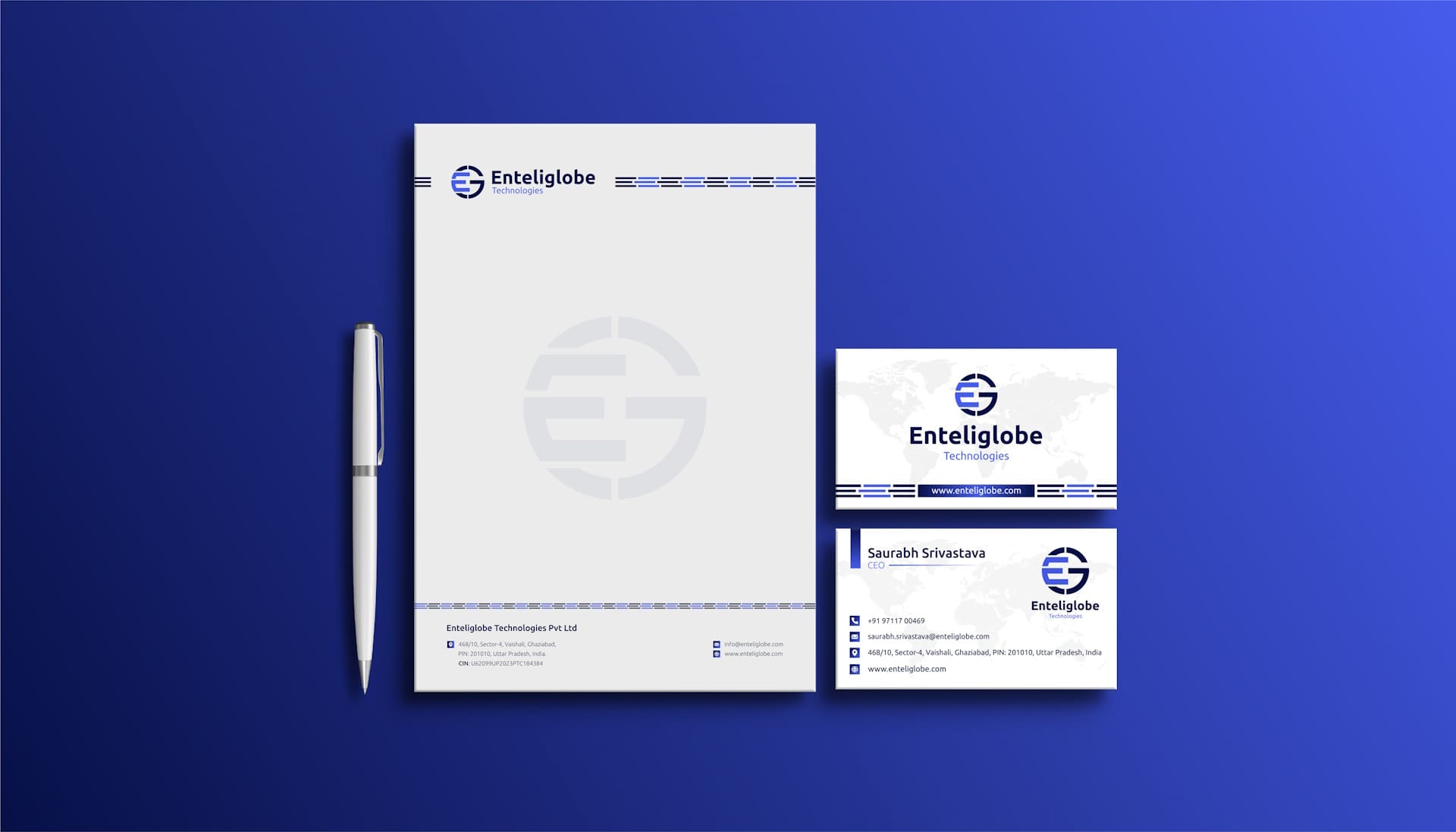 Enteliglobe Envelope Paper & Visiting Card