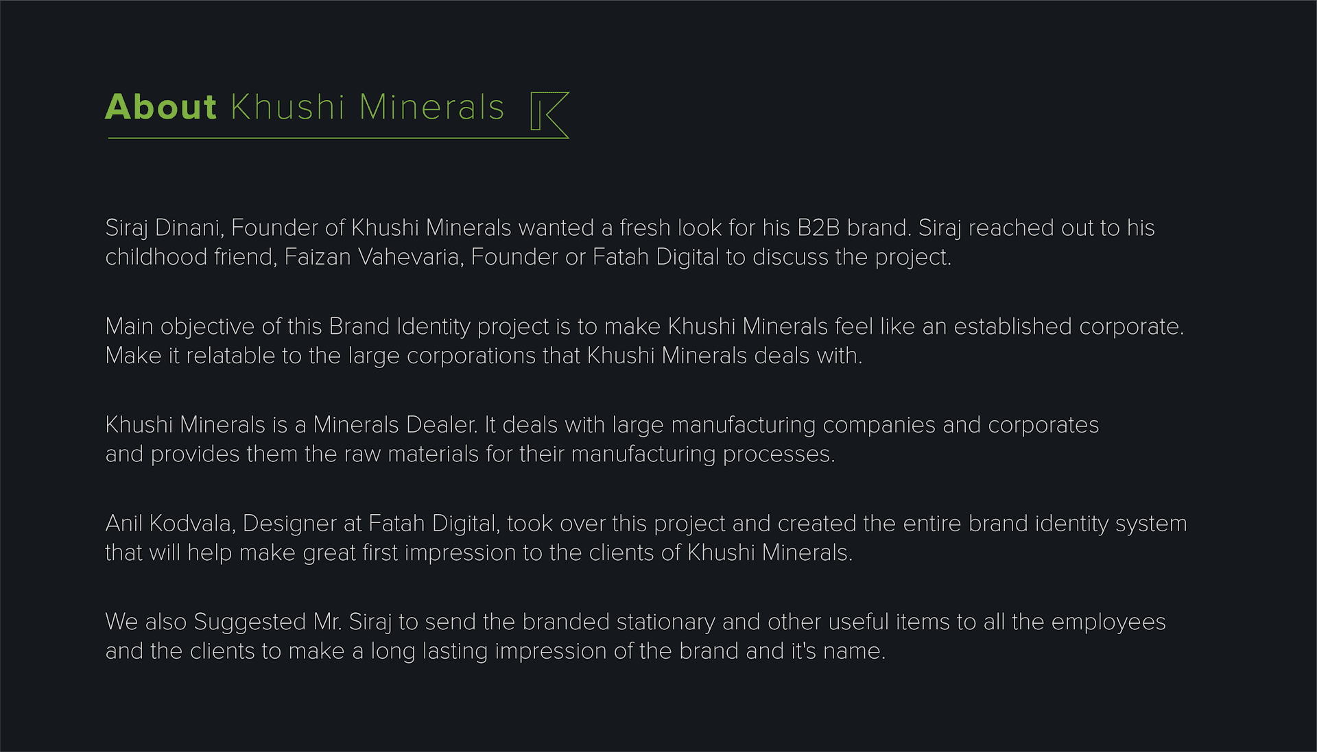 Khushi Minerals About