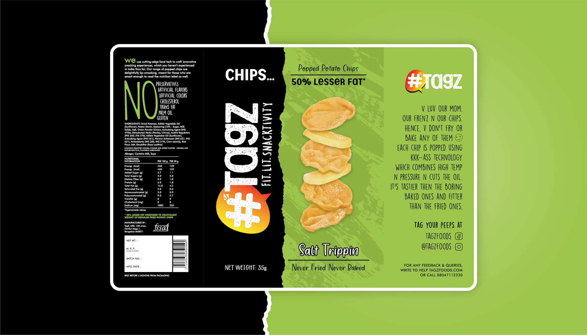 Tagz Snacks Salt Trippin Packing Design Cover