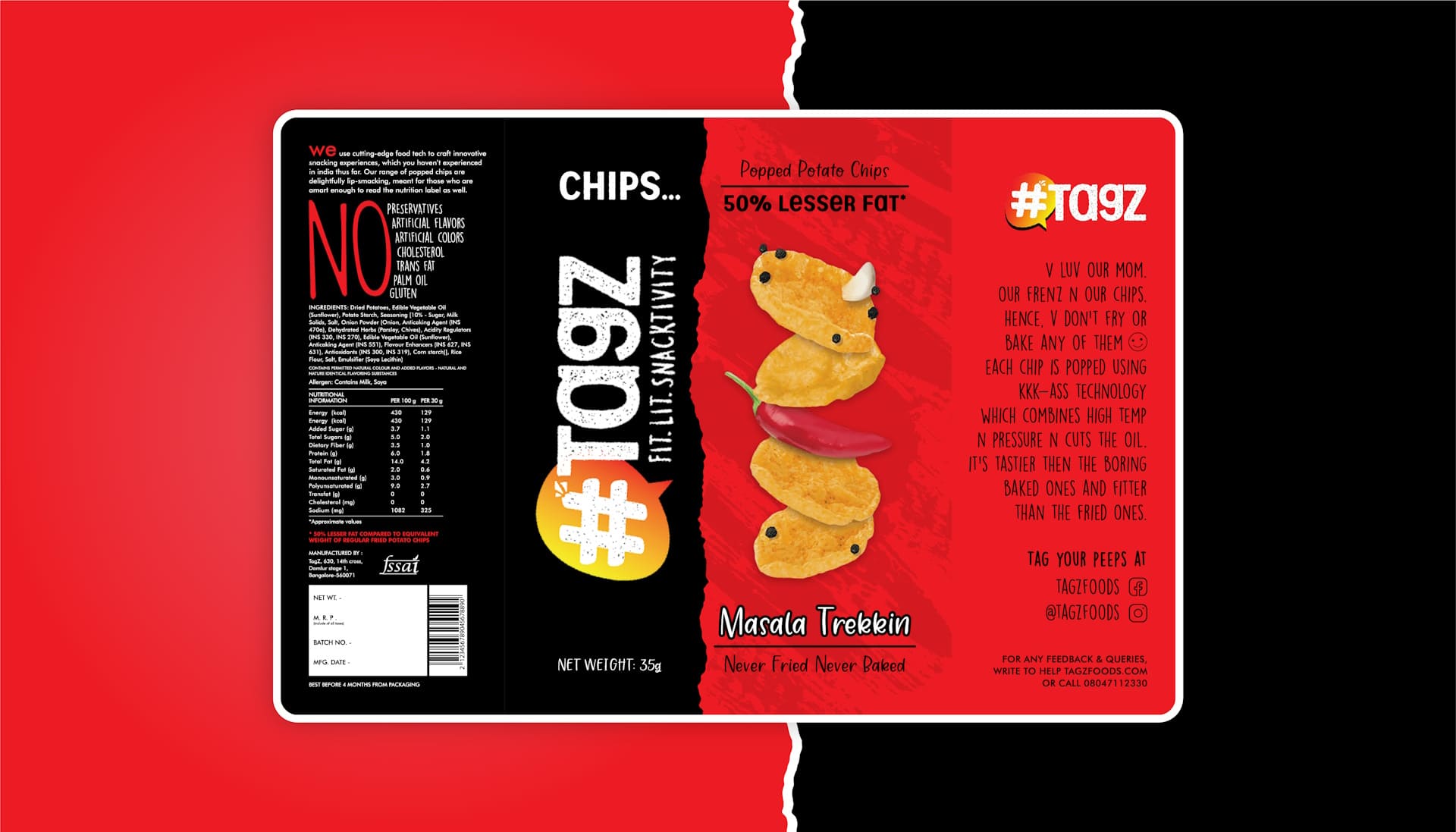 Tagz Snacks Masala Namkeen Packing Design Cover