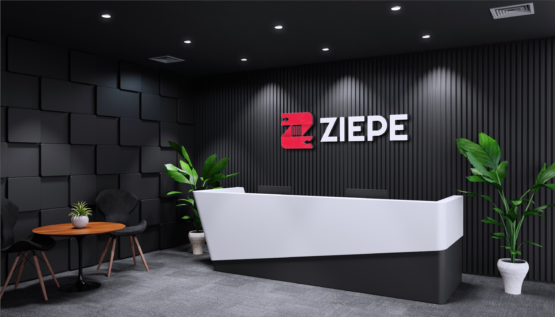 Ziepe Logistic Reception with Logo